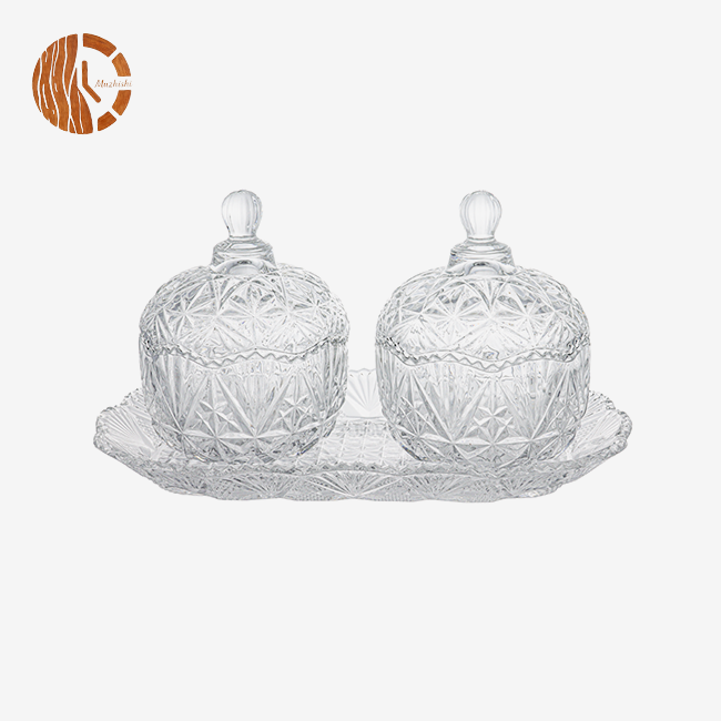 Clear Glass Sugar Bowl With Lid